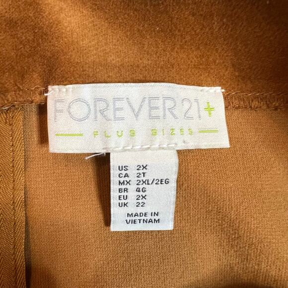 Forever 21 Corduroy Mini Skirt Lace Up Detail Brown Casual Trendy Party - Picture 8 of 8